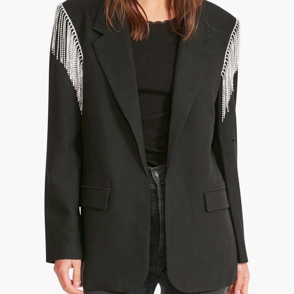 Steve Madden Black Blazer with Crystal Accents